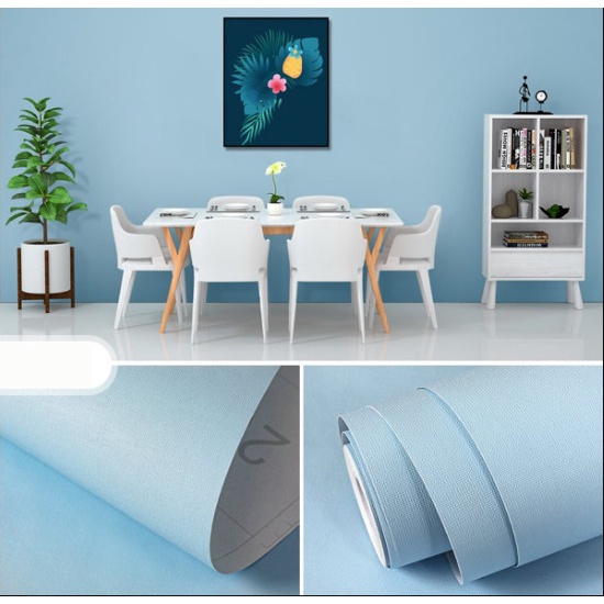 GIẤY DÁN TƯỜNG MÀU TRƠN NHÁM 45CM DÀI 10M KEO SẴN