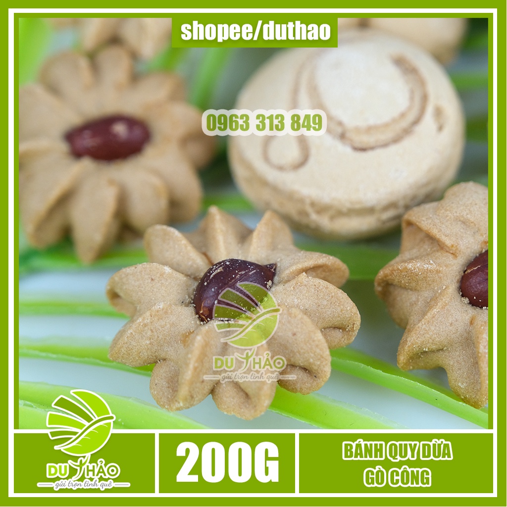 Bánh quy dừa nướng miềnTây, đặc sản Gò Công, đồ ăn vặt thơm béo nước cốt dừa 220g