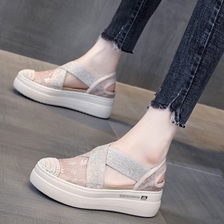 (HÀNG K CÓ SẴN) dép sandal ren quai chun thời trang 5,5cm 162906