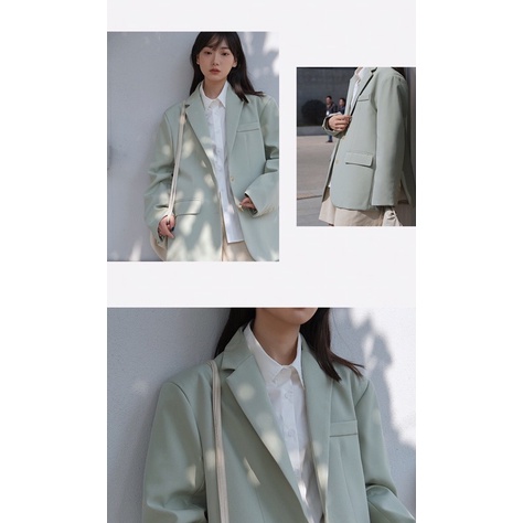 ÁO BLAZER CHO NỮ MÀU XANH PASTEL SANG TRỌNG THANH LỊCH