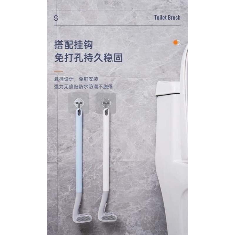 Cọ Toilet Silicon Mẫu Mới, Chổi Cọ Bồn Cầu Nhà Vệ Sinh Gắn Tường