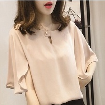 Áo Sơ Mi Chiffon Tay Ngắn Dáng Rộng Plus Size  100 Kg Thời Trang Xuân Hè Phong Cách Hàn Quốc Cho Nữ