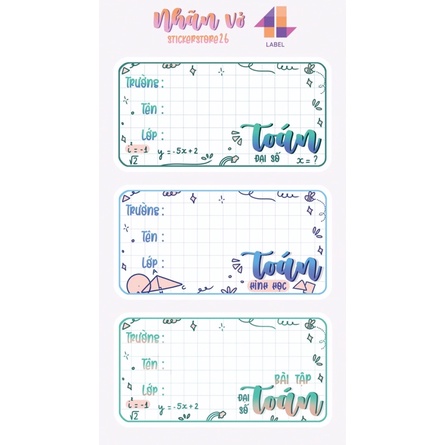  Sticker Nhãn Vở