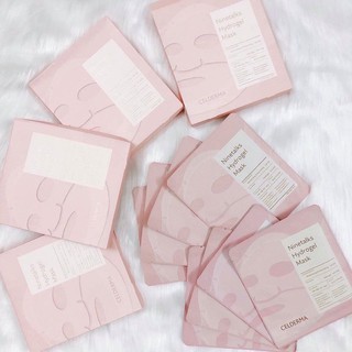 Date 2023] Hộp 4 miếng mặt nạ thạch Celderma hồng Ninetalks Hydrogel Mask