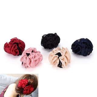 Kẹp Tóc Hoa Hồng Vải Chiffon Thời Trang