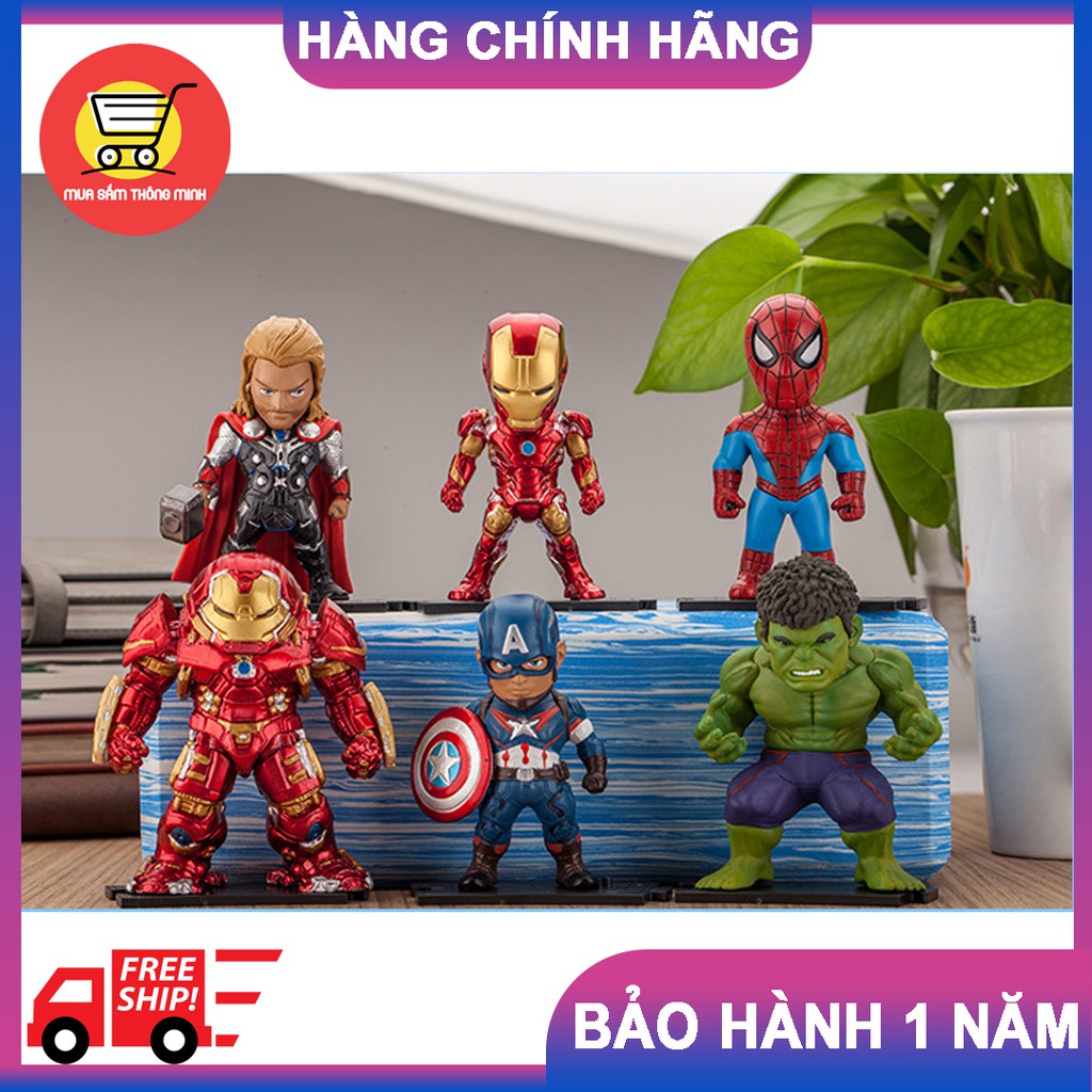 Bộ mô hình mini để bàn Marvel 6 nhân vật siêu anh hùng (có Hulkbuster siêu đẹp)