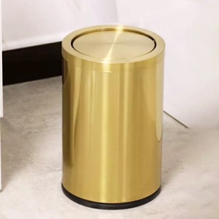 Thùng rác inox vàng cao cấp