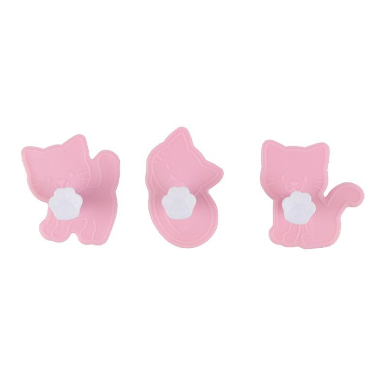 Set 3 Khuôn Cắt Bánh Quy Tạo Hình Mèo Dễ Thương