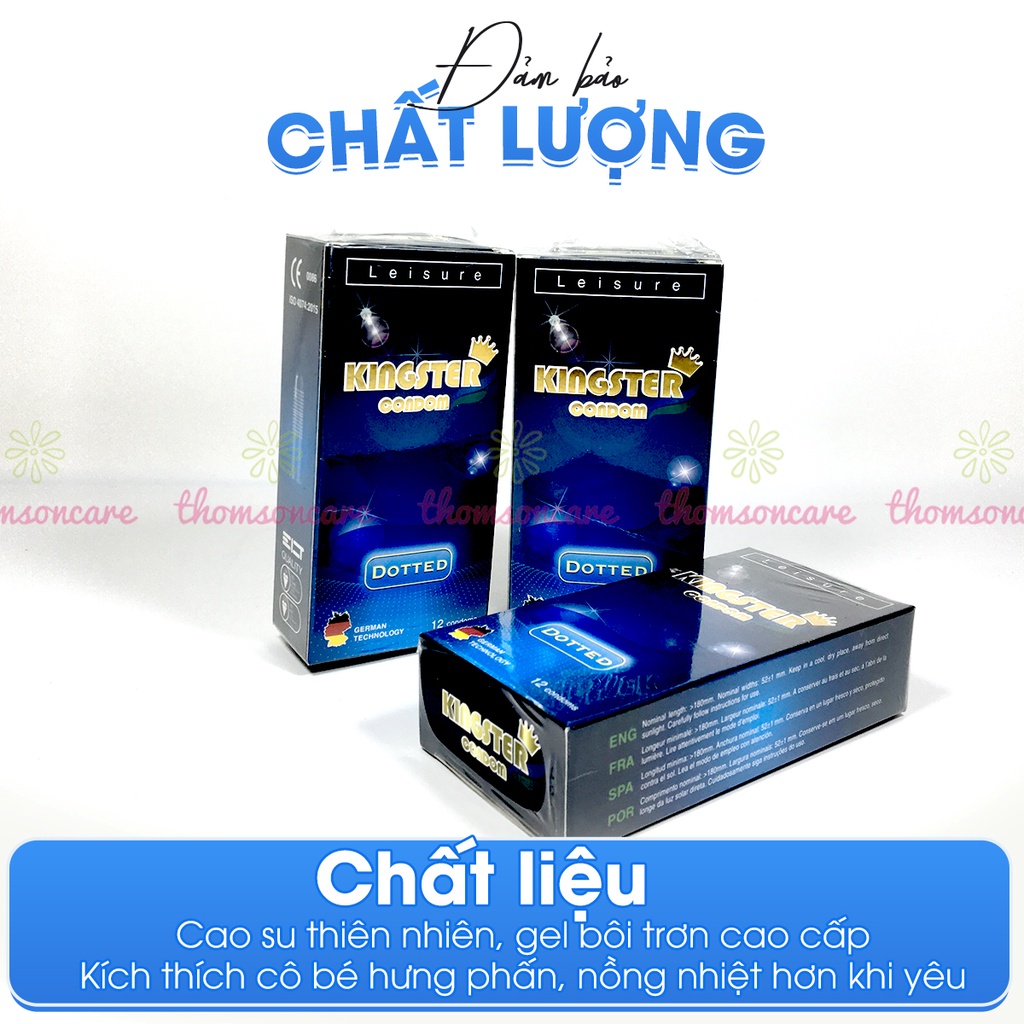 Bao cao su Kingster siêu mỏng, hoặc gân gai - bcs condom nhập khẩu từ Malaysia - Luôn che tên sản phẩm