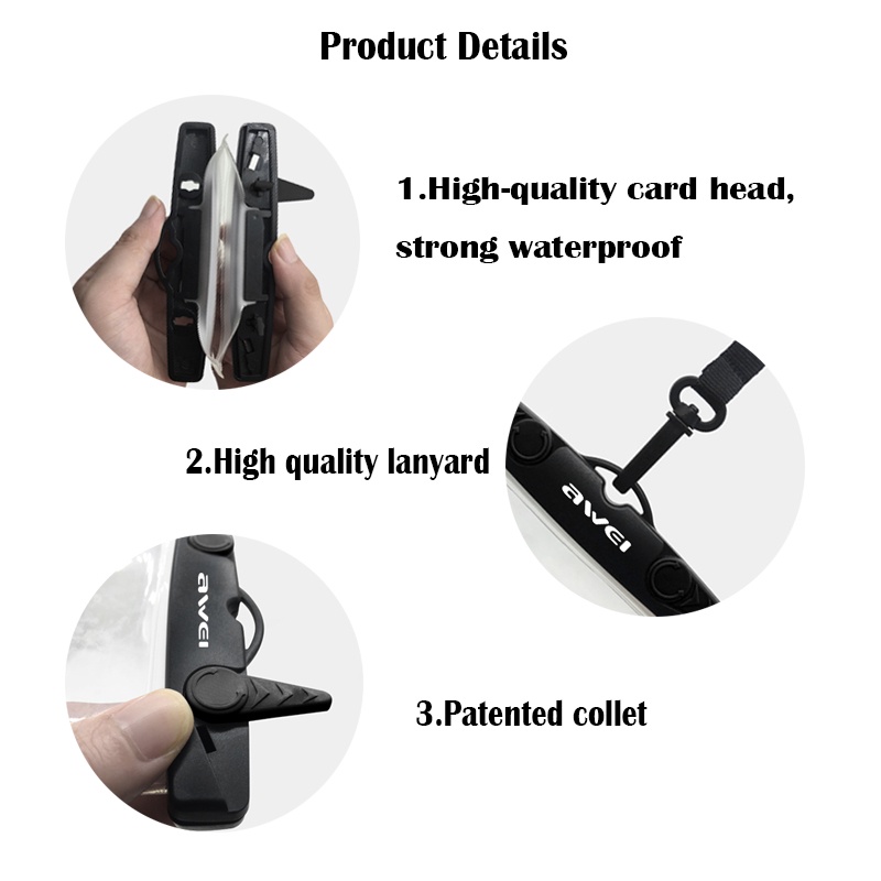 Túi đựng điện thoại Awei X33 6.9 Inch chống nước dùng cho bơi / lặn / thể thao dưới nước