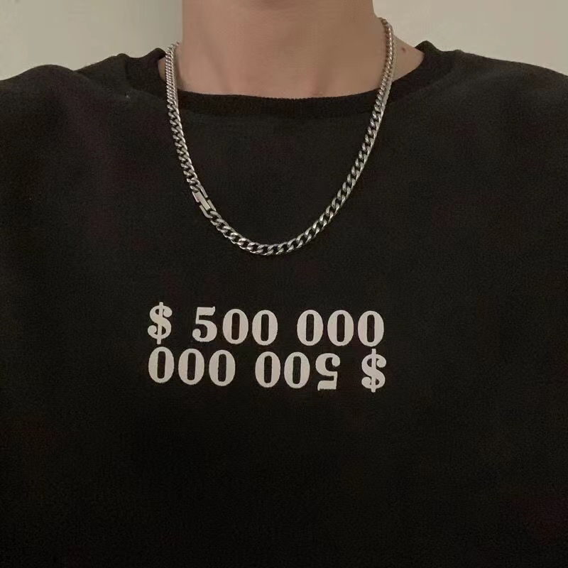 iF YOU Vòng cổ Kim Loại Phong Cách Punk Vintage Đơn Giản Dành Cho Nam