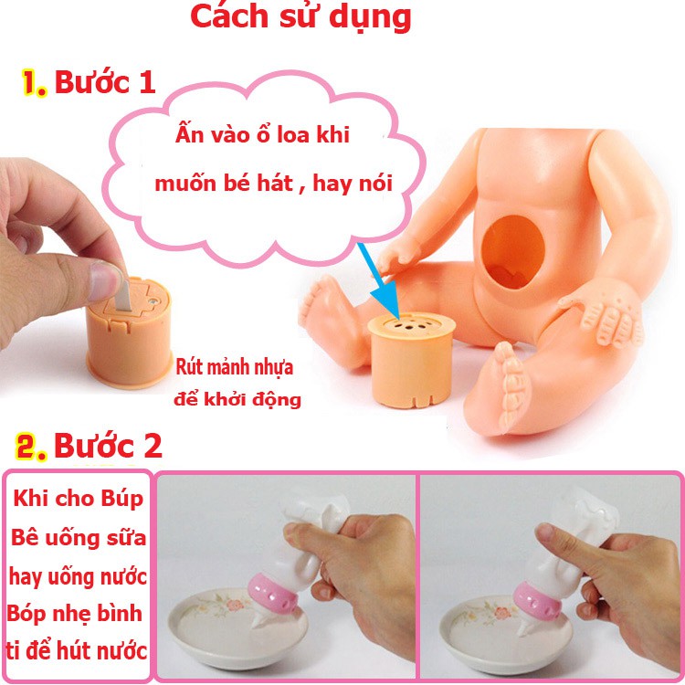 Búp Bê Em Bé Biết Hát Phát Nhạc + Tặng Phụ Kiện 11 Món