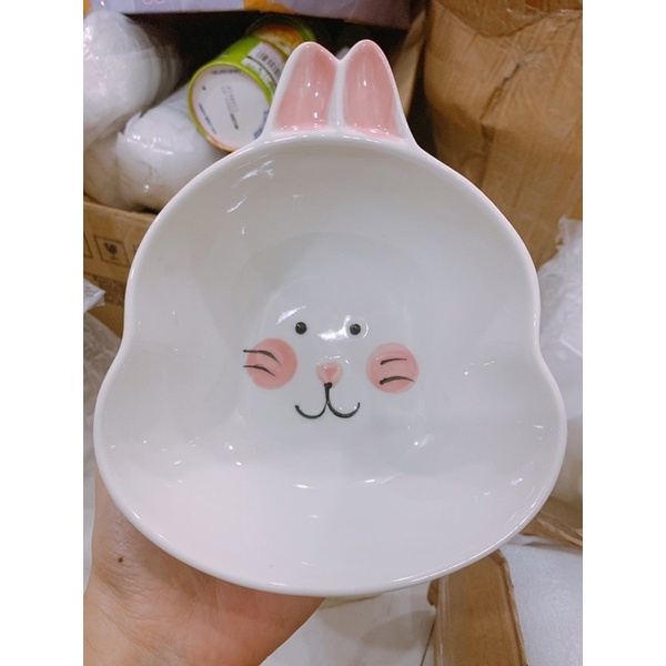 Bát Ăn Dăm Sứ Cho Bé Hình Thỏ Seri To