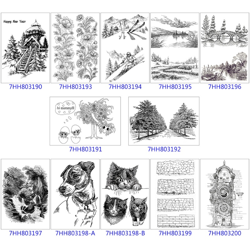 Tem Đóng Dấu Trong Suốt Bằng Silicon Dùng Trang Trí Scrapbook