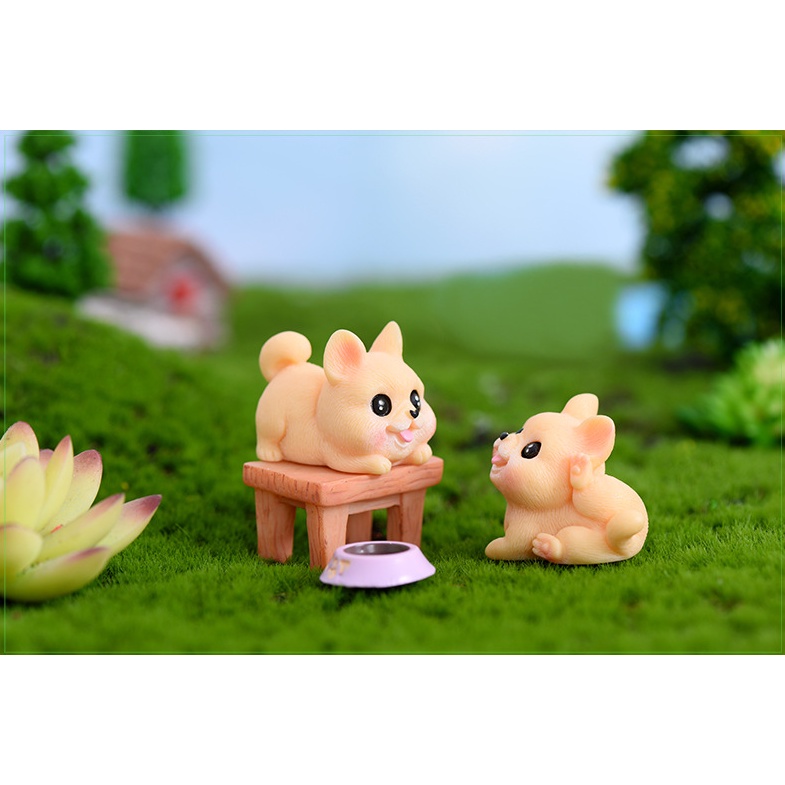 Mô hình chó bull dễ thương cho các bạn dựng tiểu cảnh, terrarium, DIY