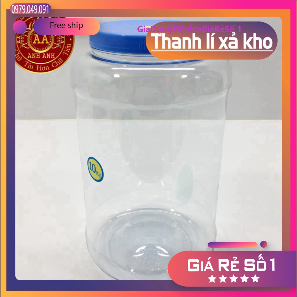 Hộp nhựa tròn Việt Nhật đựng thực phẩm từ 2 3 5 7 10kg