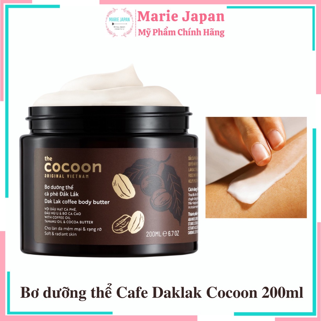 Bơ dưỡng thể mềm mịn da cà phê Đắk Lắk Cocoon 200ml