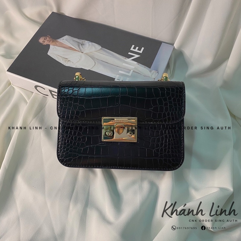 Túi crox back Trắng & Đen