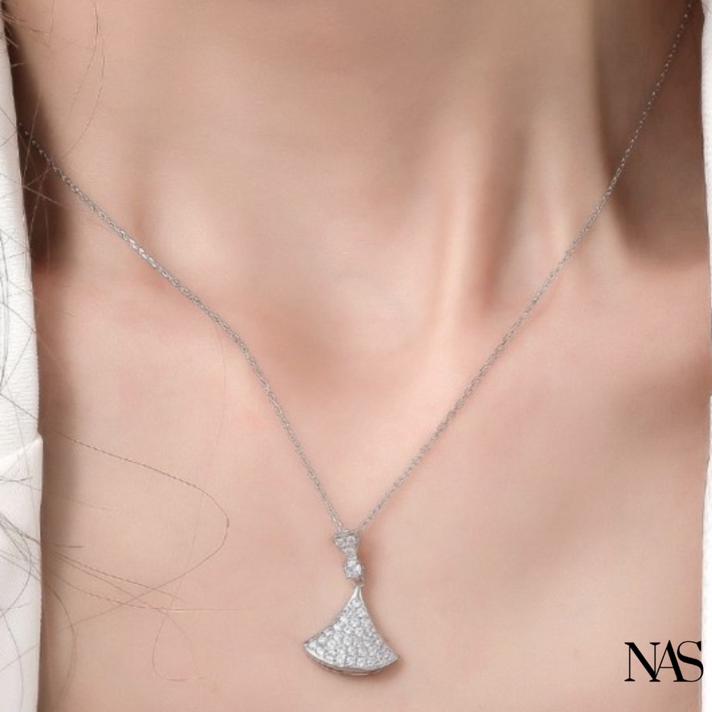 Vòng cổ mặt cánh quạt đính đá trắng trẻ trung phong cách Hàn Quốc NAS.BYYOU/ NS22-NL05