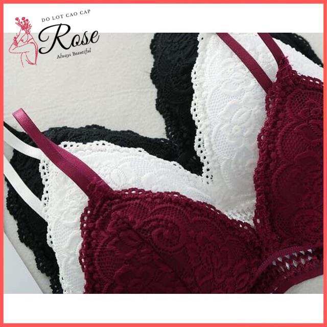Áo Lót Nữ Áo Bra Ren Mềm Mút Mỏng KHÔNG GỌNG - Rose 7311