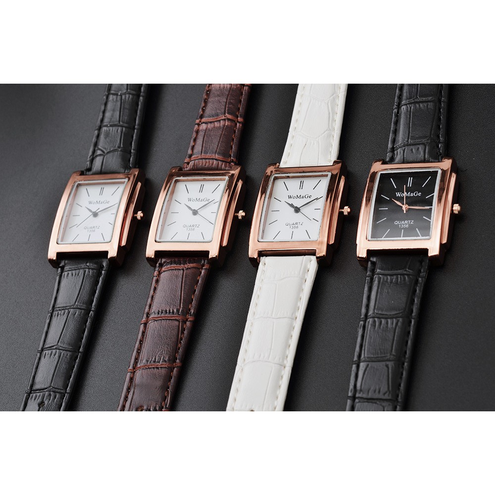 Đồng hồ nam dây da mặt vuông Womage PKHRWMG003 | BigBuy360 - bigbuy360.vn