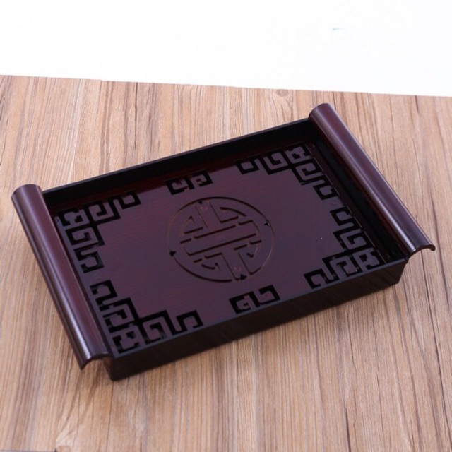 Khay đựng ấm chén giả gỗ 