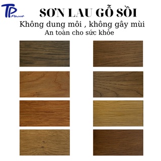 Sơn lau gỗ gốc nước - Bảng màu gỗ Sồi Đỏ  , không cần pha dung môi và gây mùi - Wood Stain TPpaint
