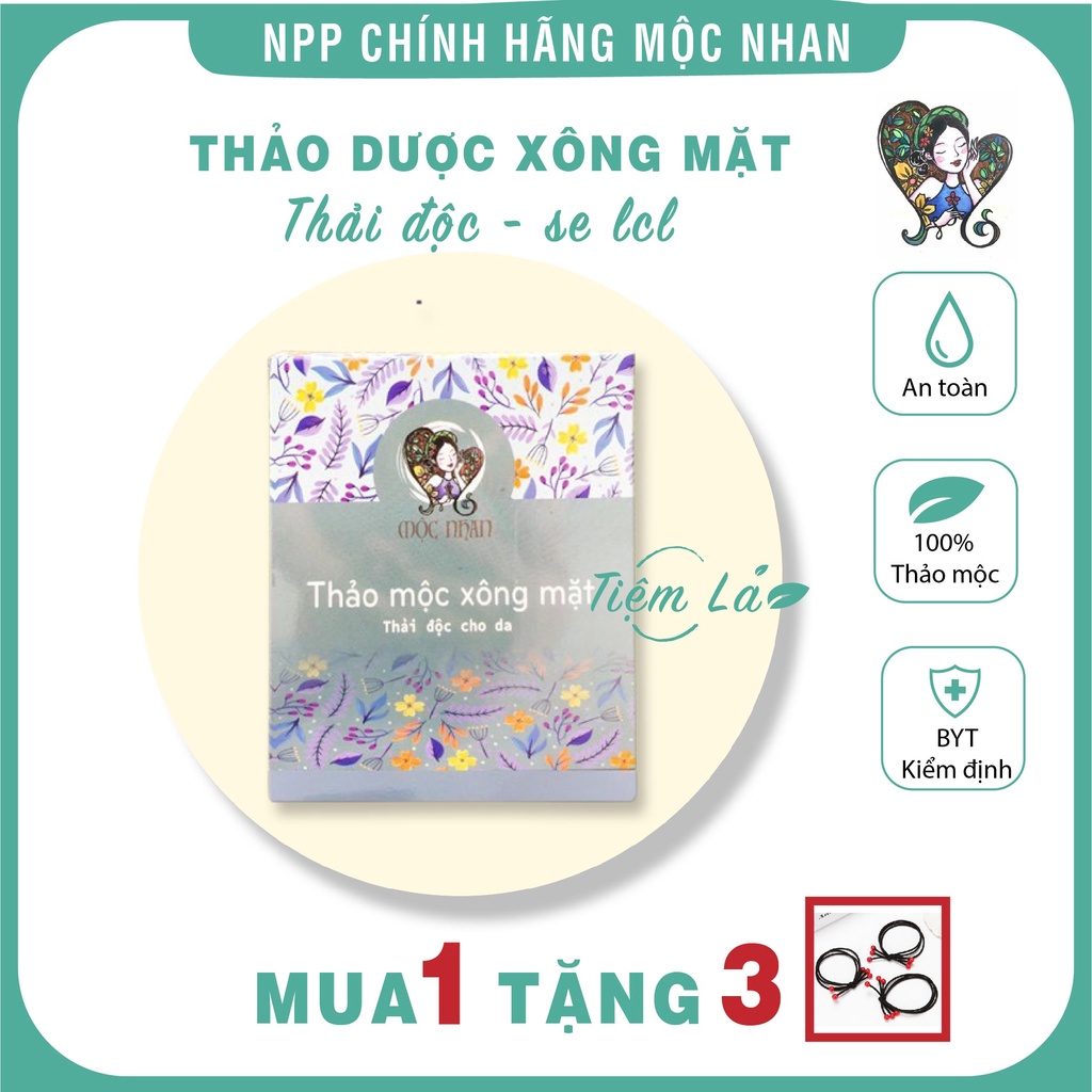 Xông mặt thảo dược sáng da MỘC NHAN, giảm mụn 15 loại thảo dược xông mặt thải độc, thông thoáng da (hộp 16-18 lần xông)