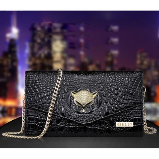[Hàng hiệu sang chảnh deal blackfriday]  Túi clutch nữ cao cấp da thật ELLY- EC4 đen