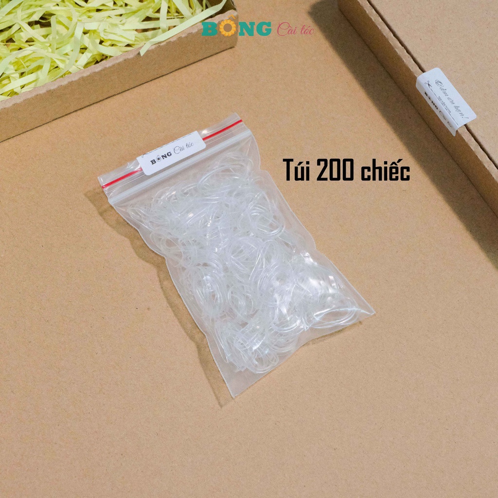 Chun buộc tóc chất liệu cao su set 300 chiếc DT50 - thun cột tóc BÔNG Cài Tóc