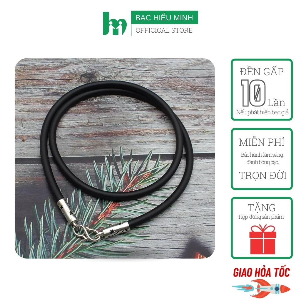 Dây Chuyền Nam Nữ Bạc Hiểu Minh DCS041 Dây Cao Su Bọc Bạc Bảo Hành Vĩnh Viễn