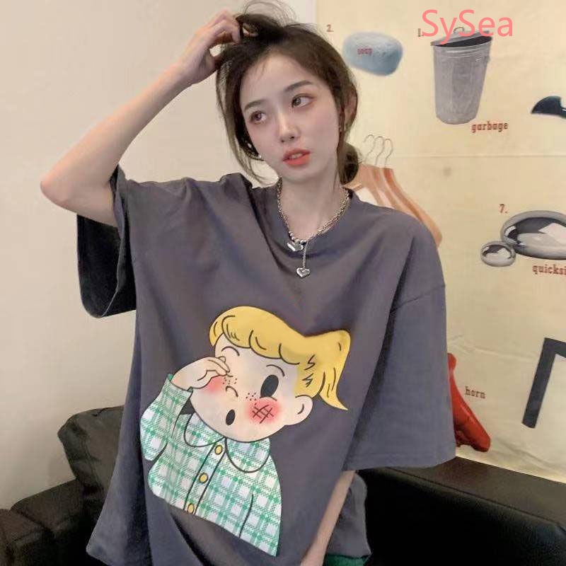 Áo Thun In Hình Dễ Thương Phong Cách Hàn Quốc Cho Nữ