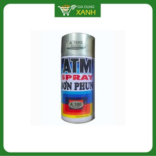 Sơn xịt ATM, sơn xe máy, màu bạc A100, 400ml