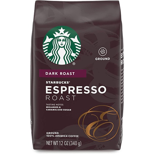 SALE DATE THÁNG 11 - Starbucks Espresso Dark Roast Ground, 100% Arabica, 340g