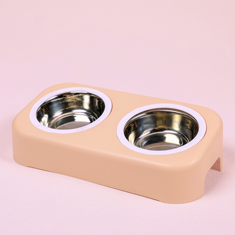 Youyo Bát Đựng Thức Ăn Cho Thú Cưng 2 Trong 1 Bằng Thép Không Gỉ Màu Xanh Lá / Hồng / Xanh Dương Có Thể Tháo Rời