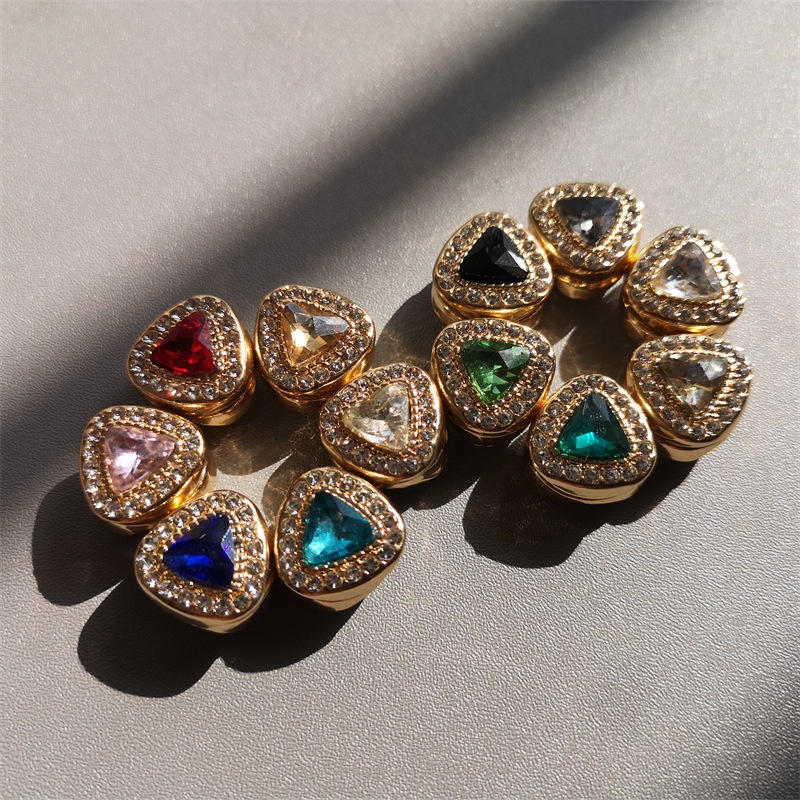 Nút khóa khăn choàng cổ QIHE JEWELRY từ tính đính đá ngọt ngào thời trang đơn giản