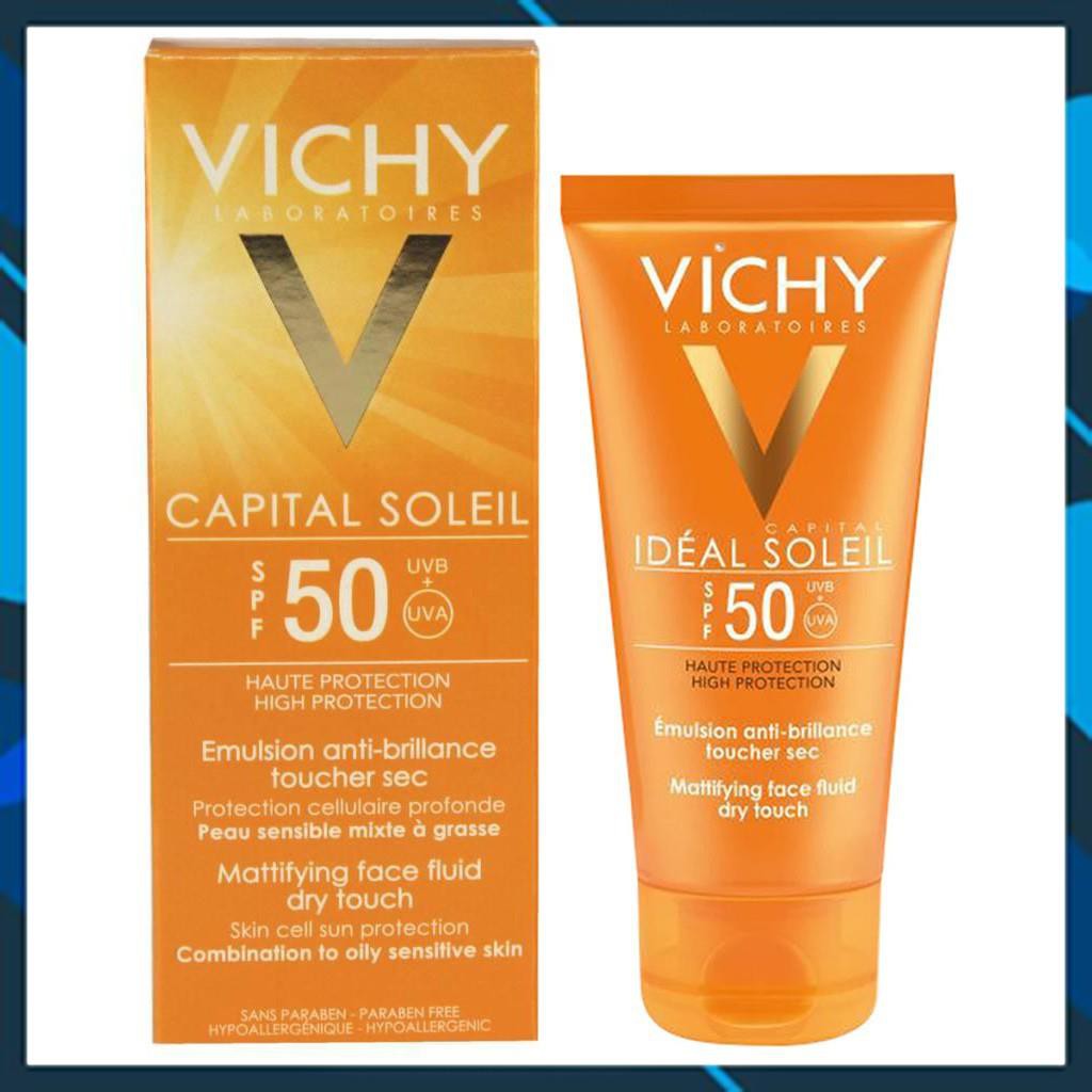 FREESHIP-Kem Chống Nắng Vichy Emusion Ideal Soleil SPF50 Mattifying Face Fluid Dry Touch | BigBuy360 - bigbuy360.vn