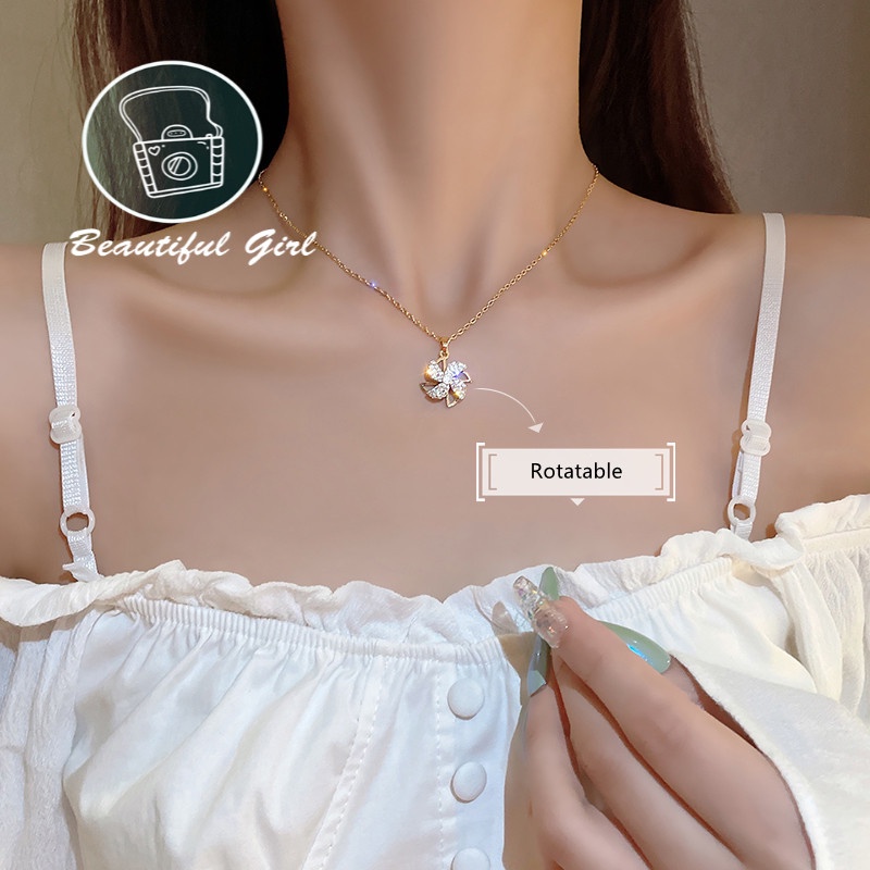 Vòng cổ mặt hình cối xay gió đính đá nhiều màu sắc thời trang
