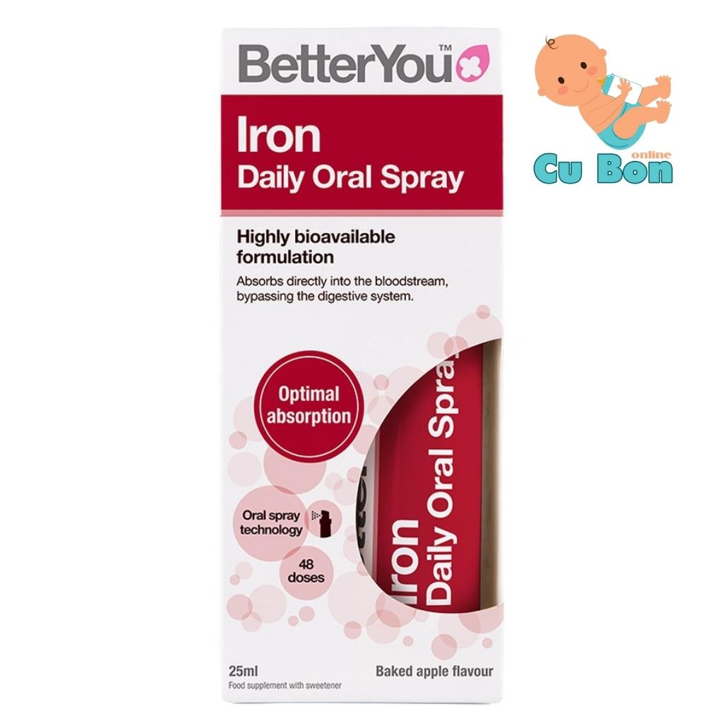 Bổ Sung Sắt Dạng Xịt Cho mẹ và Bé Better You Iron Daily Oral Spray 25ml của Anh
