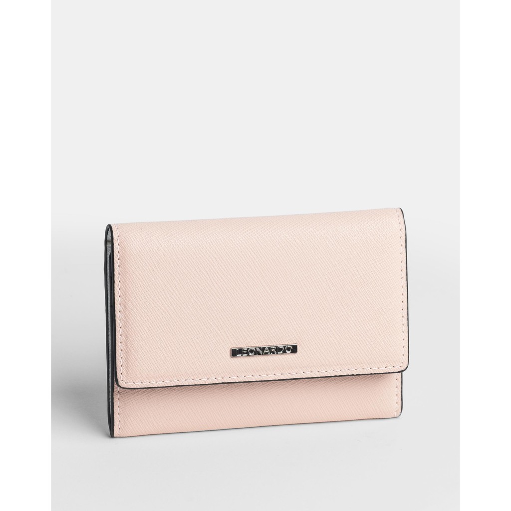 Ví đựng thẻ card holder Kate da Saffiano thương hiệu Leonardo | BigBuy360 - bigbuy360.vn