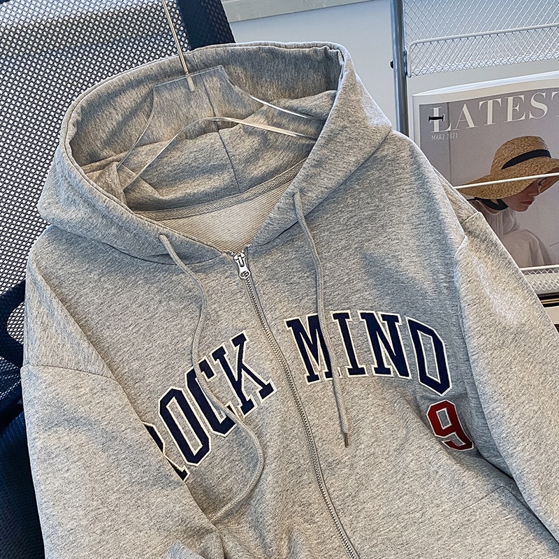 ZHELIHANGFEI Áo Khoác Hoodie Tay Dài Thêu Họa Tiết Xinh Xắn Dễ Phối Đồ