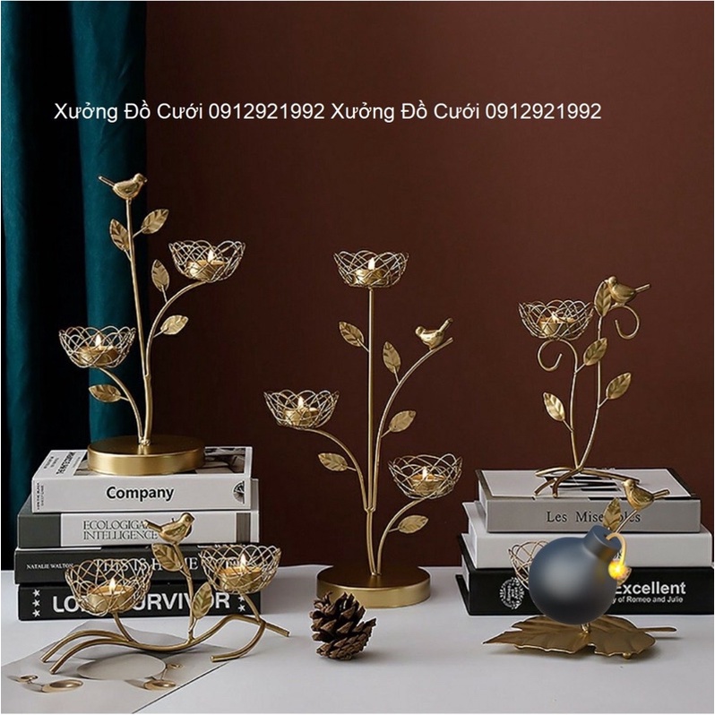 Chân Nến Cây Decor Vintage (4 kiểu mẫu)