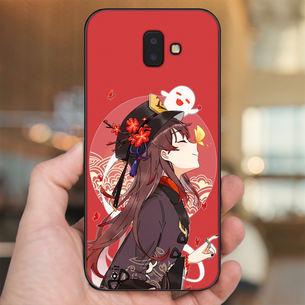 Ốp lưng Samsung J6 Plus viền đen in hình Hutao Genshin Impact