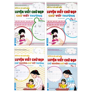 Combo 4 Vở Ô Ly Có Chữ Mẫu Luyện Viết Chữ Đẹp