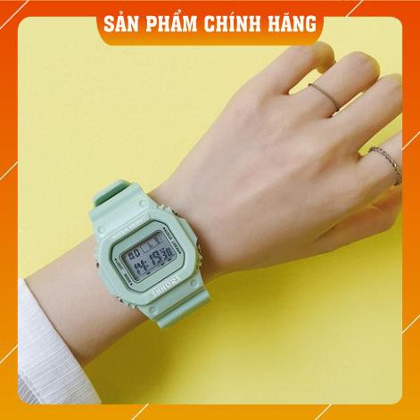 Đồng hồ thể thao nữ SHHORS SANOSI mặt chữ nhật dây cao su size 36x32mm