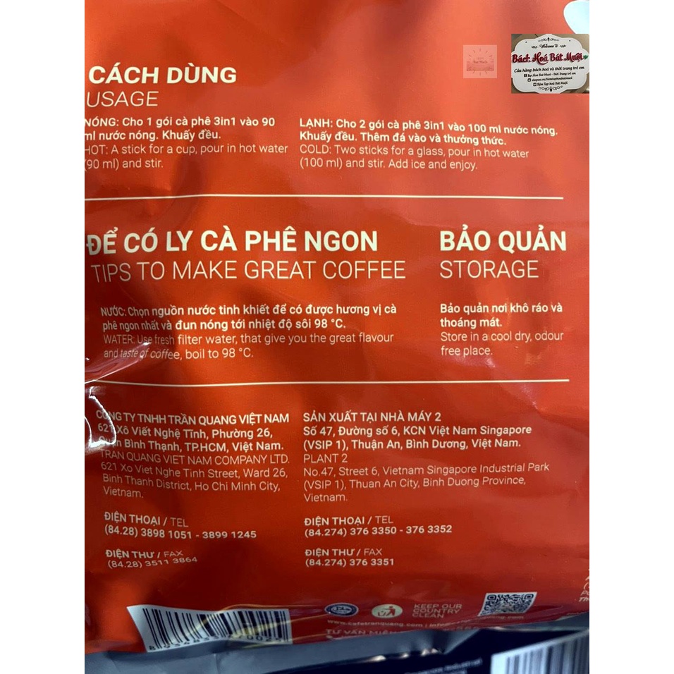 Cà phê Sữa Good Morning TRẦN QUANG 480g (24 gói x20g)