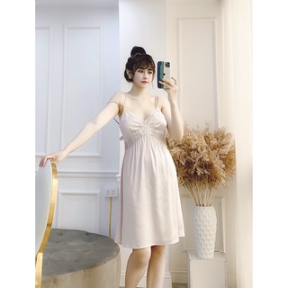 Váy ngủ 2 dây tiểu thư lụa cao cấp