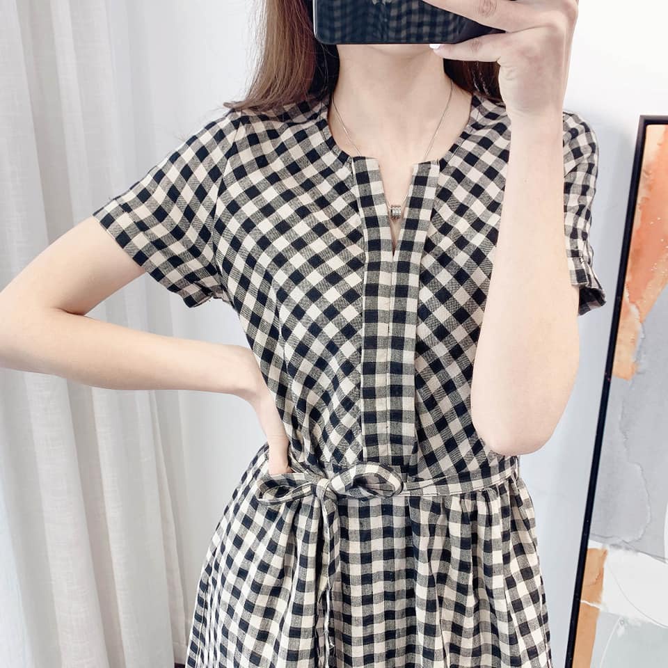 VÁY CARO THẮT EO V67