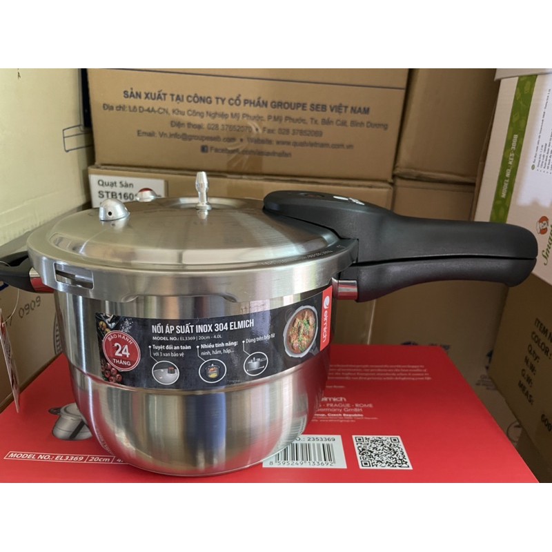 Nồi áp suất inox 304 Elmich 20cm, 4.0L, El3369