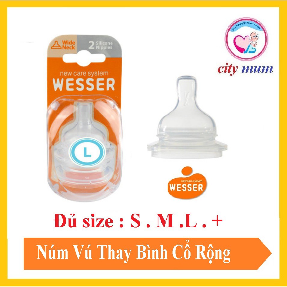 NÚM VÚ WESSER PESU CỔ RỘNG SIÊU MỀM MẪU MỚI - VỈ 2 NÚM